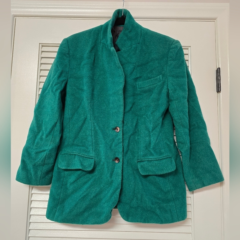 GAP - Green Wool Long-Sleeve Classic Coat With Pockets